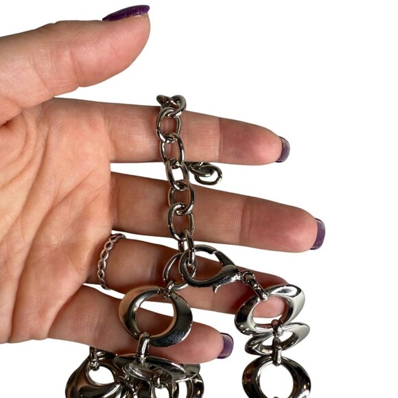 Y2K Silver Tone Chain Link Belt 36.5” Adjustable - Picture 2 of 3